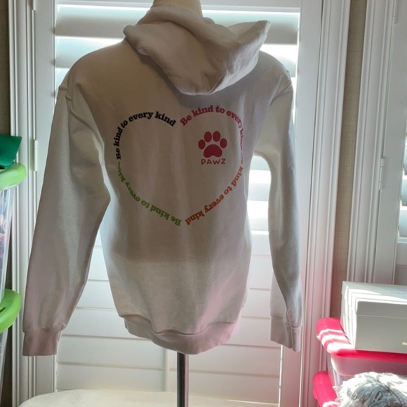 PAWZ White Hoodie with Paw Print - Picture 4 of 5